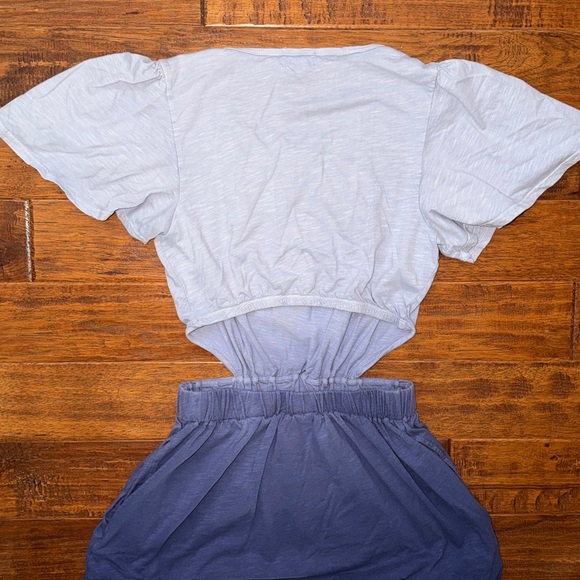 T.La Anthropologie Open-Backed Maxi Blue Ombré Dress, size small - Picture 7 of 11